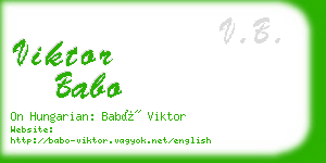 viktor babo business card